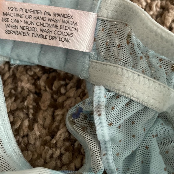 Beautiful Sophie b bra top blue Floral baby doll lingerie & matching panty - Picture 10 of 12